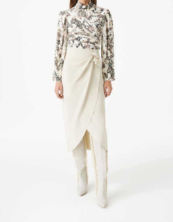 MINILYA GATHERED MIDI SKIRT